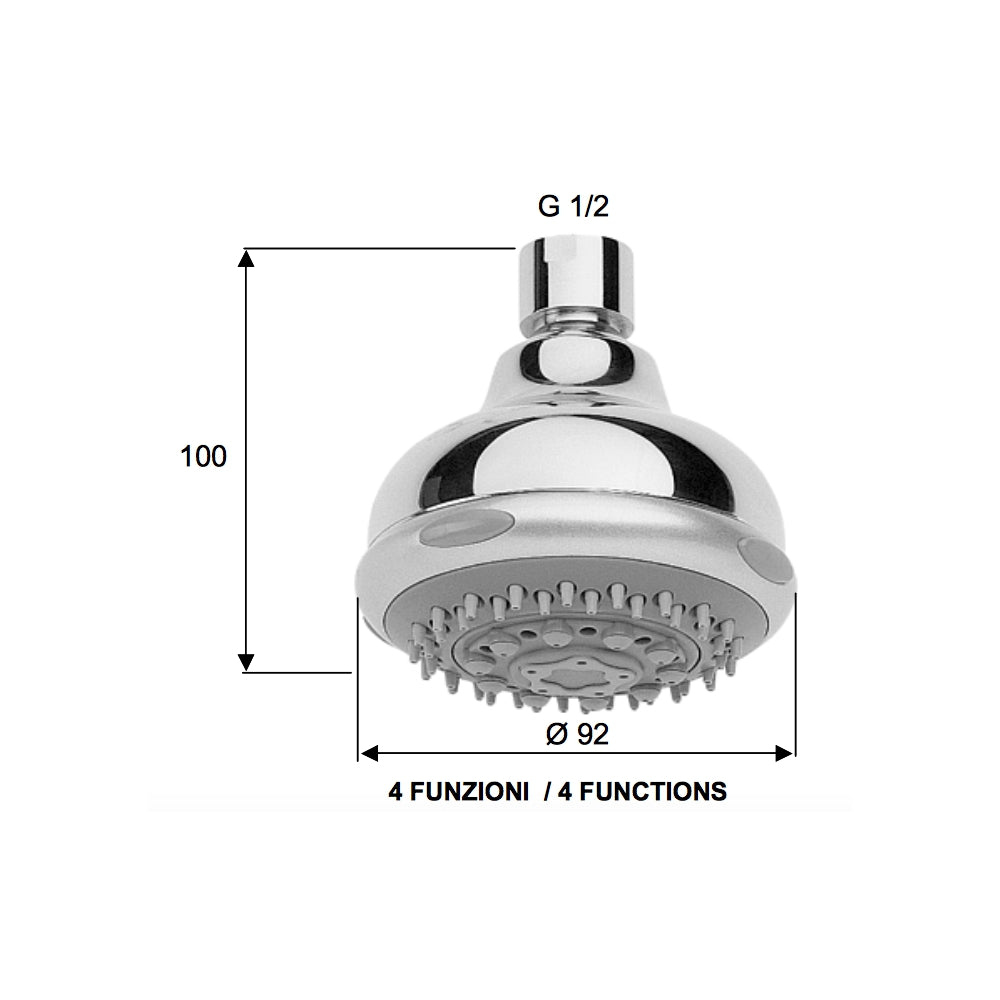 Soffione con disco a snodo anticalcare autopulente