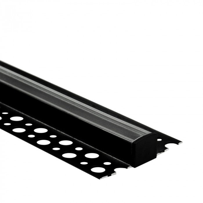 Profilo LED GN02 superficie nero diffusore trasparente 2m