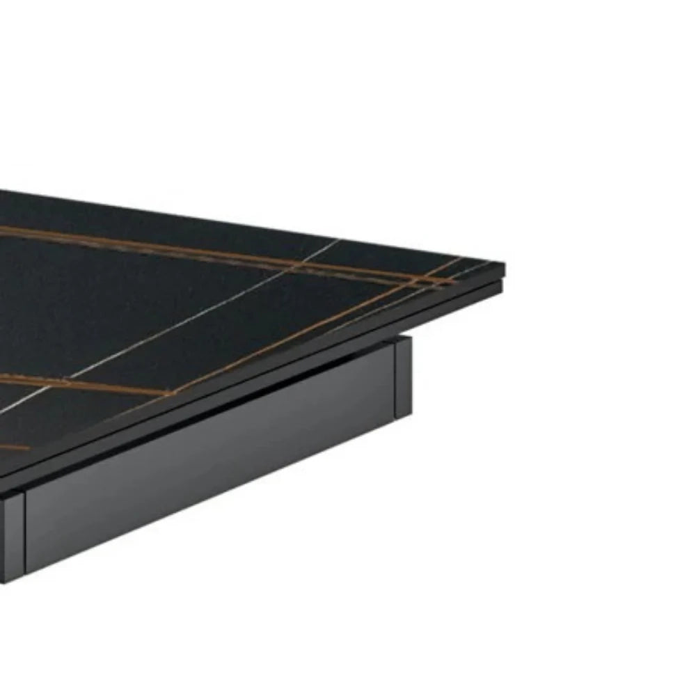 Tavolo da pranzo allungabile in ceramica effetto marmo nero Nexus 140-200x80 cm fino a 8 posti | Duzzle