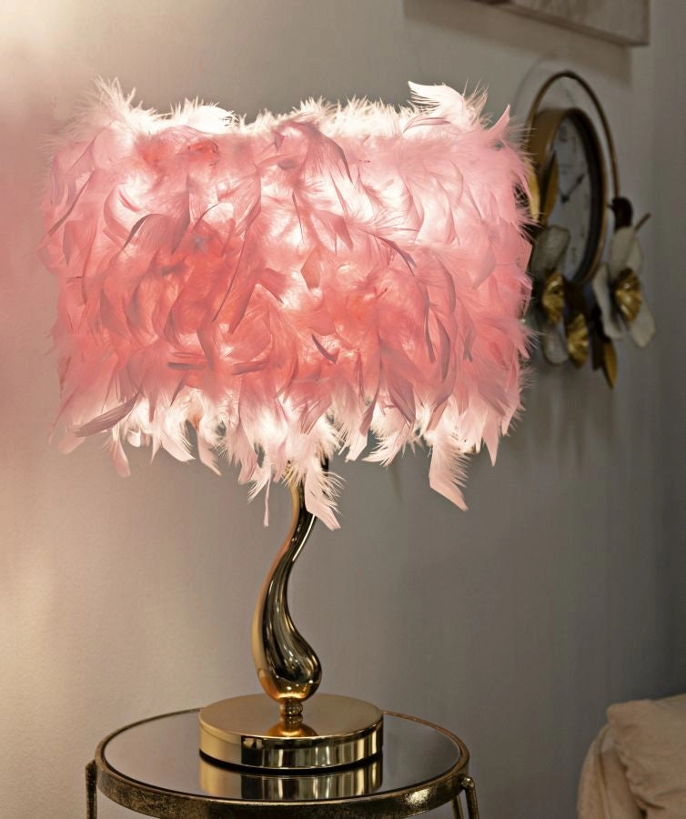 Lampada da Tavolo Cart Rosa Ø25x47 cm in Ferro e Plastica Rosa e Bianco