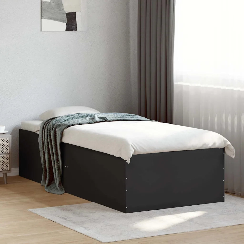 Giroletto-Struttura Letto Nero 75x190 cm in Legno Multistrato 208131