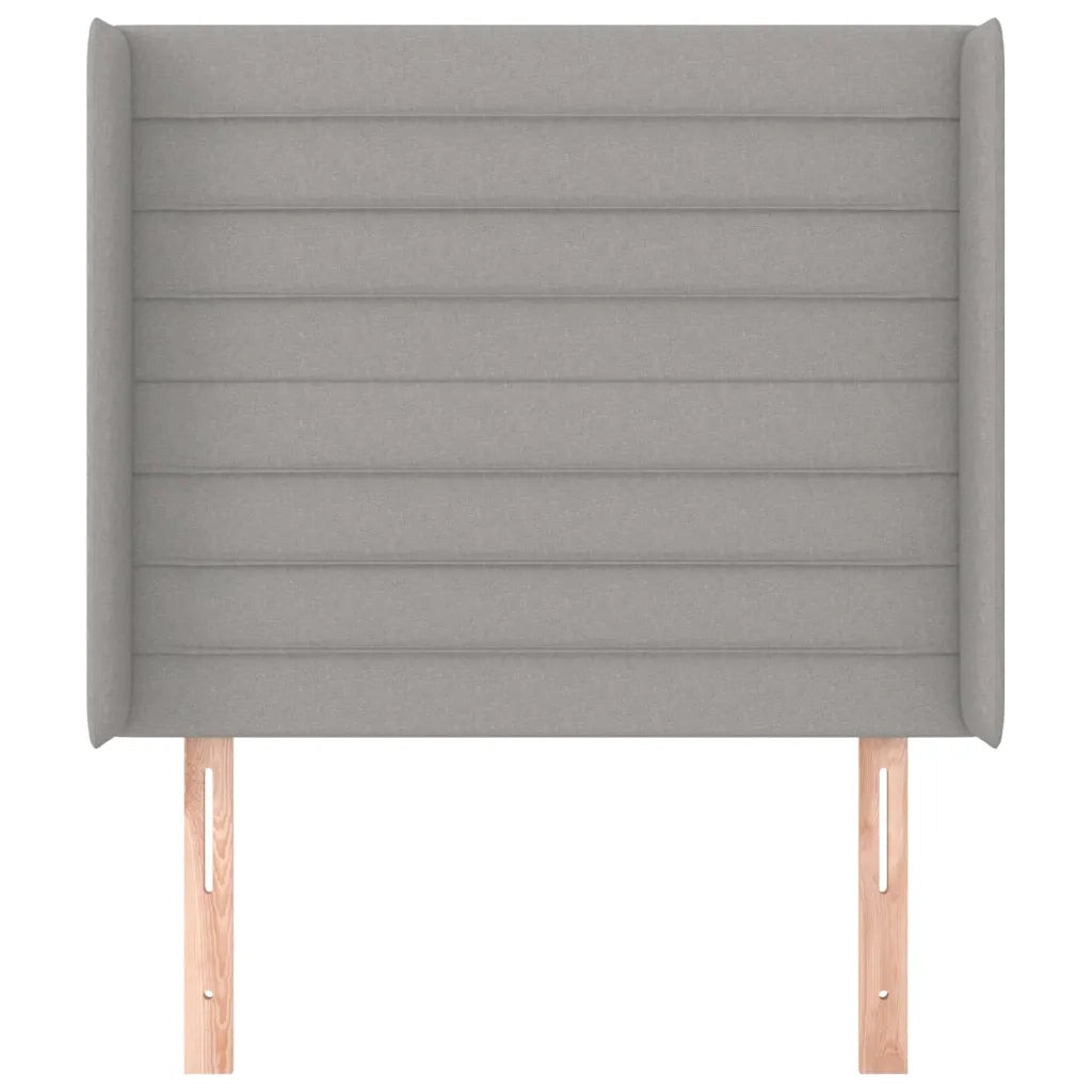 Testiera | Testata ad Orecchio Grigio Chiaro 103x16x118/128 cm in Tessuto