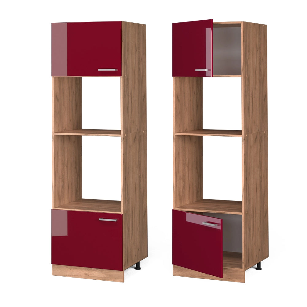 Vicco Mobile cucina microonde Rosso lucido 60 cm