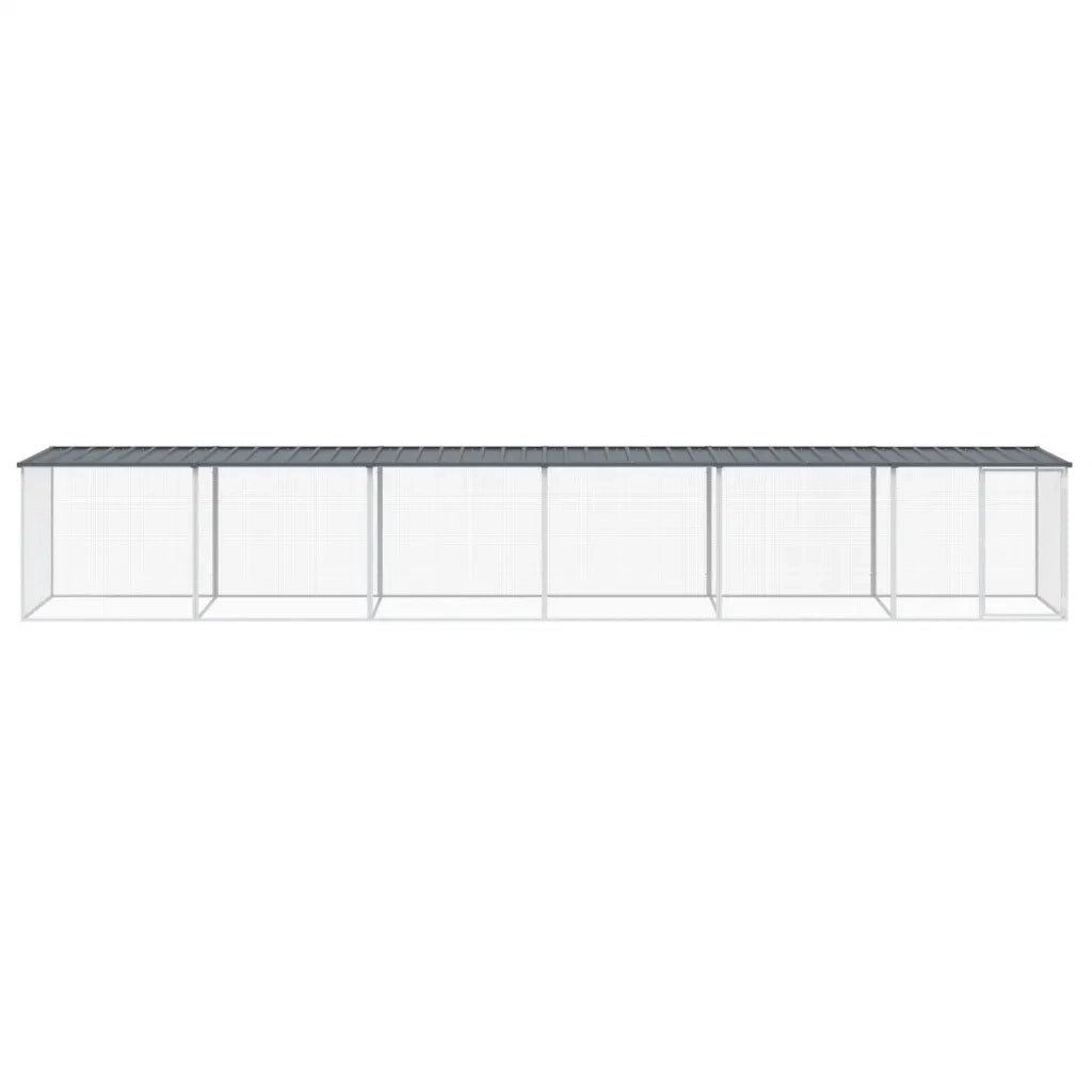 Gabbia Polli con Tetto Antracite 603x98x90 cm Acciaio Zincatocod mxl 124798