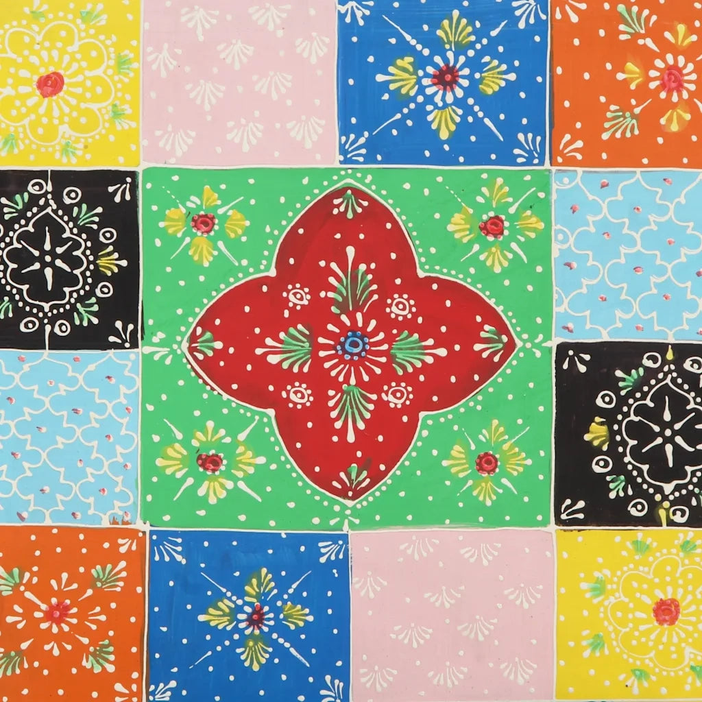 Tavolino da Salotto Multicolore 90x50x40cm Legno Massello Mango