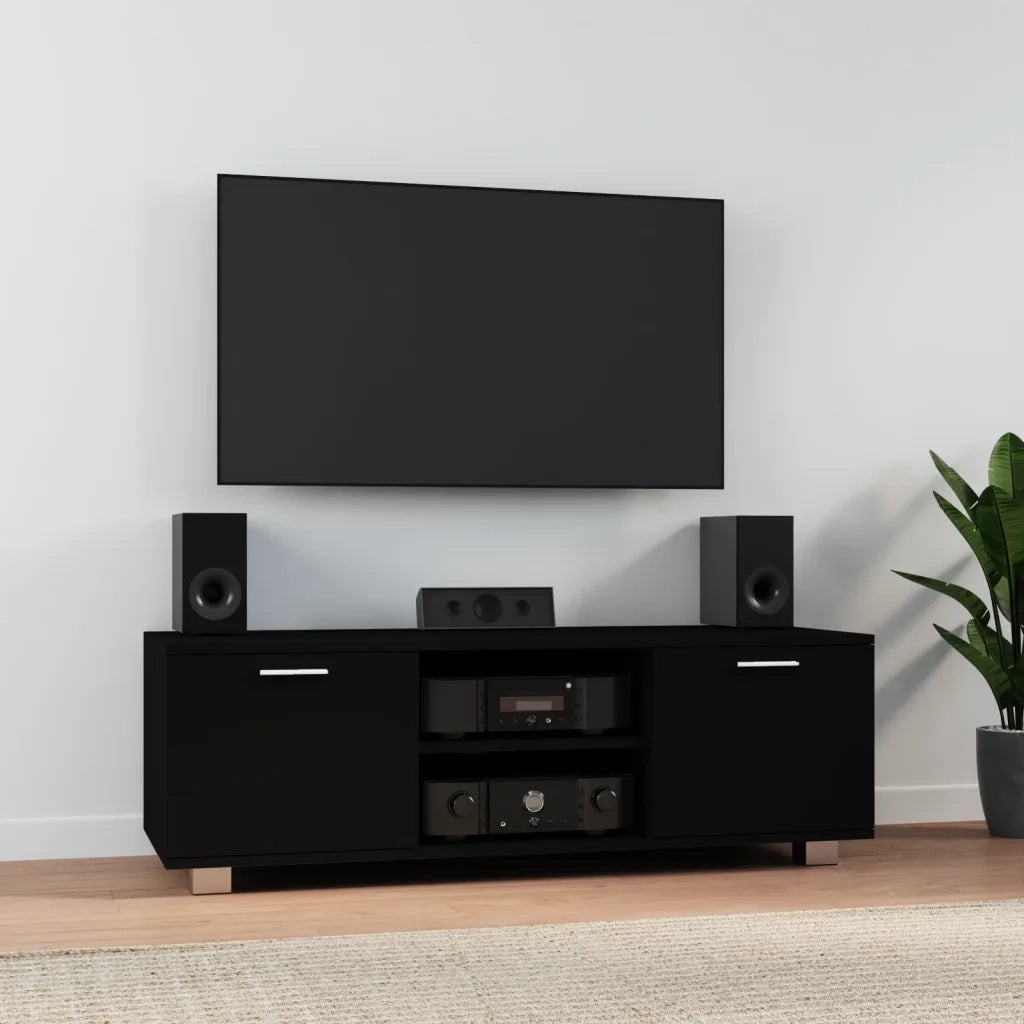 Mobile Porta TV-Credenza per TV Nero 120x40,5x35 cm in Legno Multistrato