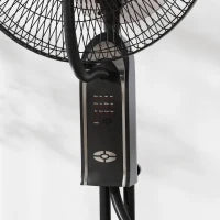 Ventilatore Nebulizzatore Regolabile 3 Velocità e 3 Modalità, Oscillazione a 75°, Telecomando, Nero