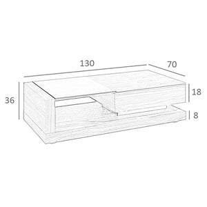 Tavolino rettangolare Tavolino rettangolare Vetro nero e noce