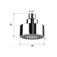 Soffione cromato con disco anticalcare a snodo