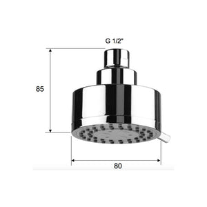 Soffione cromato con disco anticalcare a snodo