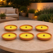 SET 6 CANDELE ALLA CITRONELLA IN CIOTOLA DI TERRACOTTA Ø14 CM – CANDELE DA ESTERNO