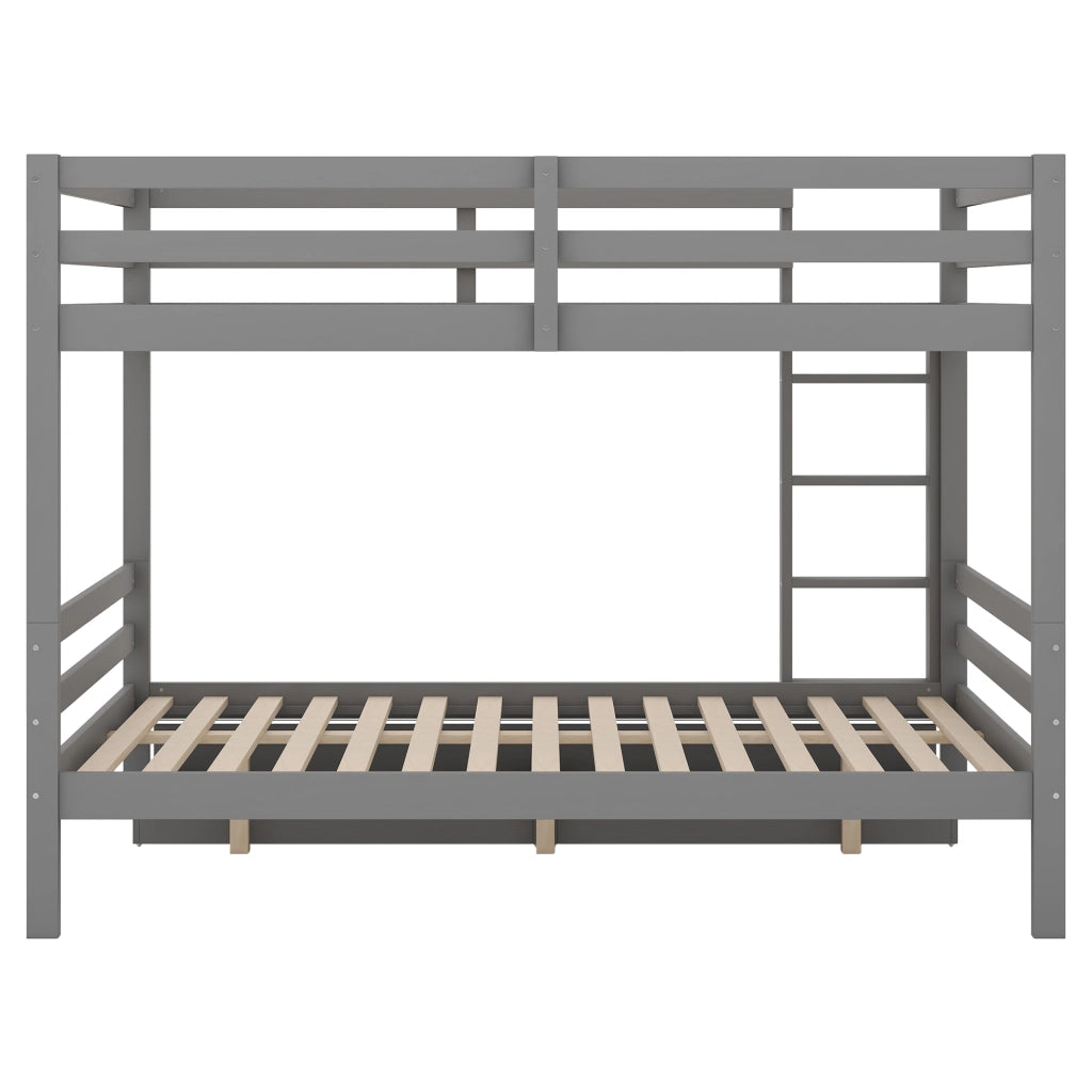 Letto a castello funzione contenitore pino grigio 140x200 cm