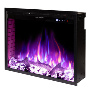 Camino Elettrico da Incasso 50,8x64,6x19,5 cm Effetto Fiamma 1500W Thomas Nero