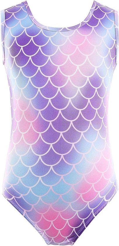 Abbigliamento da ballo per bambine - Tuta da danza - Tuta senza maniche - Blu scuro - Taglia 100 - Adatto per bambine di 3-4 anni - Altezza 100-110 cm
