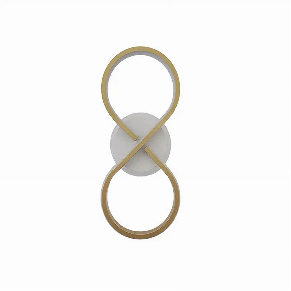Trade Shop - Plafoniera Moderna Led 22w Intrecciato Forma Infinito Oro Luce Naturale 4000k 71316 -