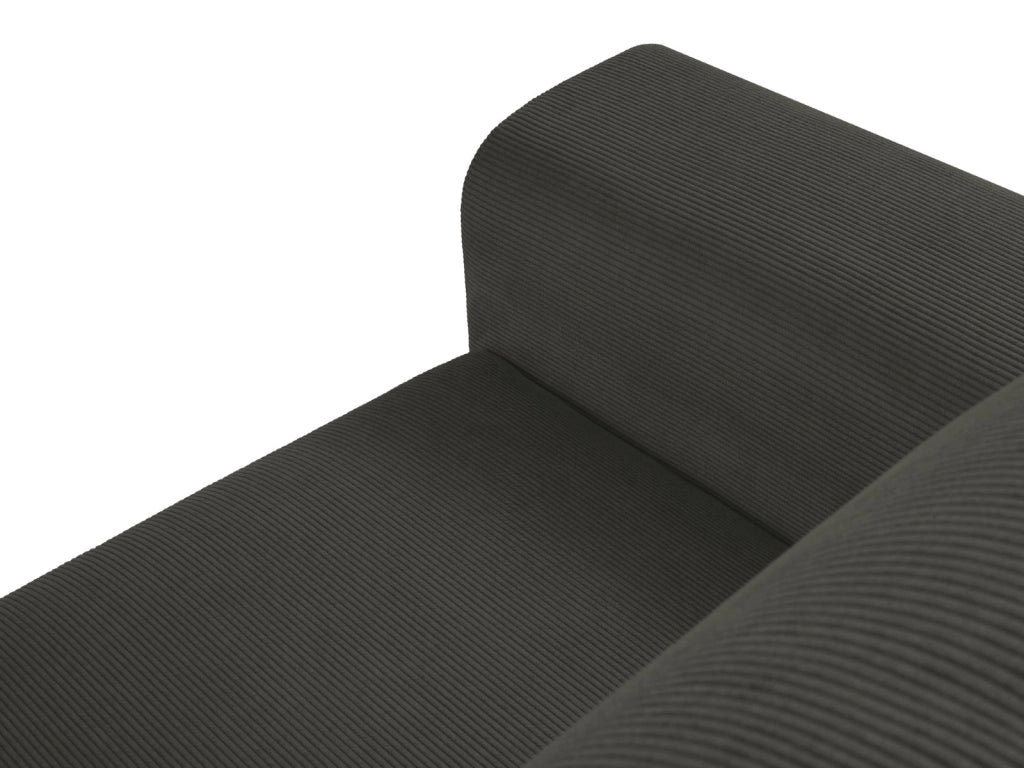 Cosmopolitan Design - Divano convertibile angolare destro con contenitore "Kyoto" 4 posti in velluto a coste nero 