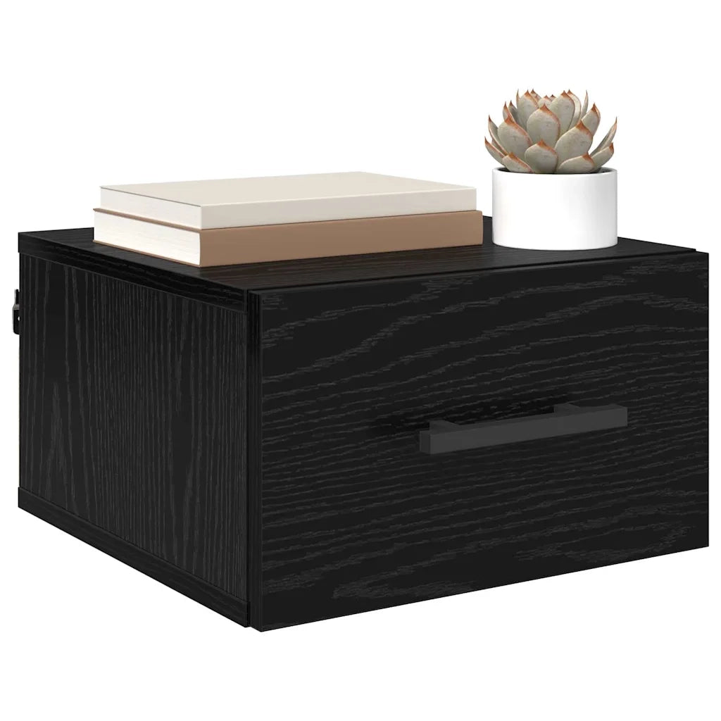 Comodino | Armadio da Notte | Mobiletto da notte Rovere nero 35 x 35 x 20 cm Legno multistrato