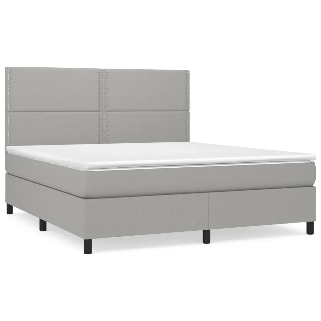 Giroletto a Molle con Materasso Grigio Chiaro180x200 cm Tessuto cod mxl 46987