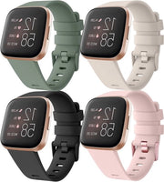 Sportreservearmbande per Fitbit Versa 2 / Versa / Versa Lite / SE - Adatto a donne e uomini - Colore: nero/Starlight/rosa/verde avocado.