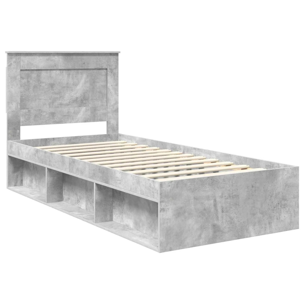 Struttura del letto Grigio Concretè 100 x 200 cm Pino massello