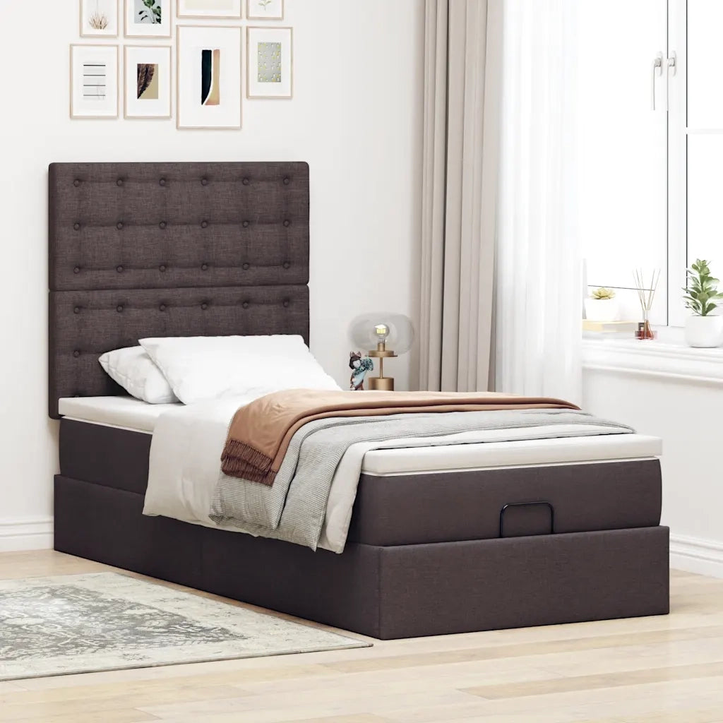 Struttura Letto Pouf con Materasso 100x200 cm in Tessuto 3314151