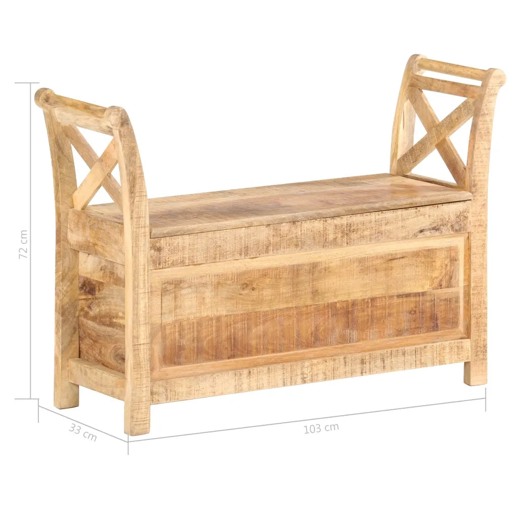 Panca per Ingresso-Sgabello-Panca da Corridoio 103x33x72 cm in Legno Massello di Mango