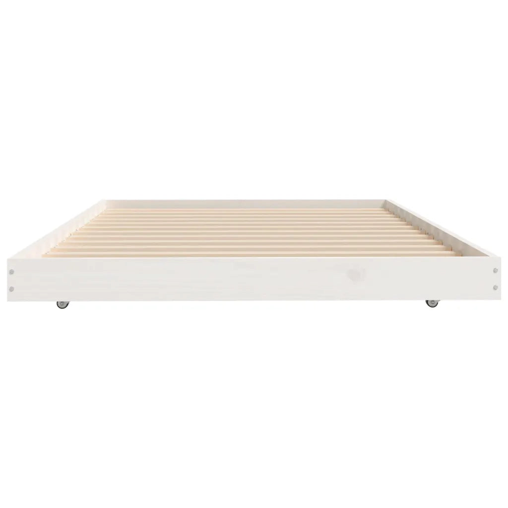Giroletto senza Materasso Bianco 90x200 cm Legno Massello Pino 823495