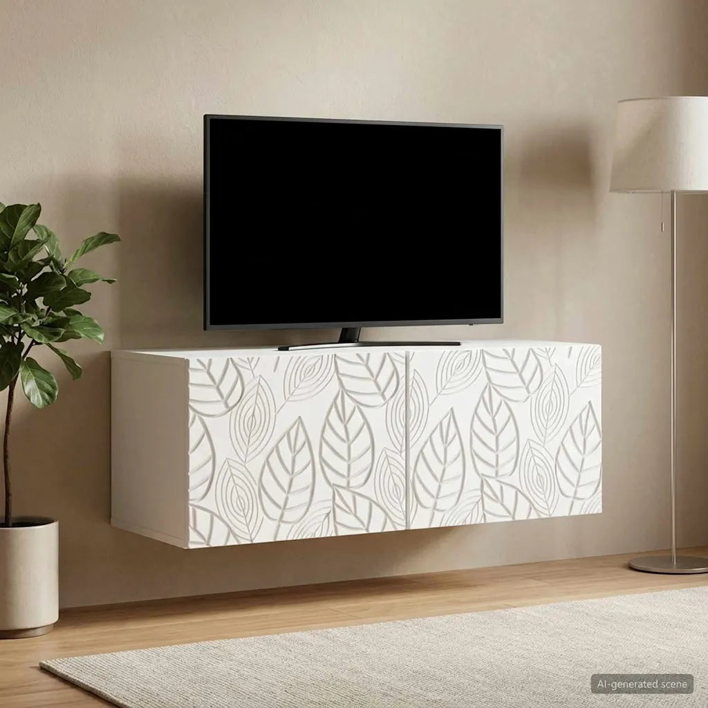 Mobile Porta TV da Muro 98 x 31 cm Bianco Legno ingegnerizzato 898895