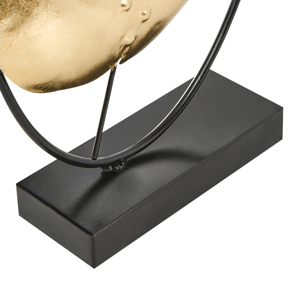Decorazione per la casa Figurina decorativa in metallo dorato d'accento moderno Forma astratta Design glam