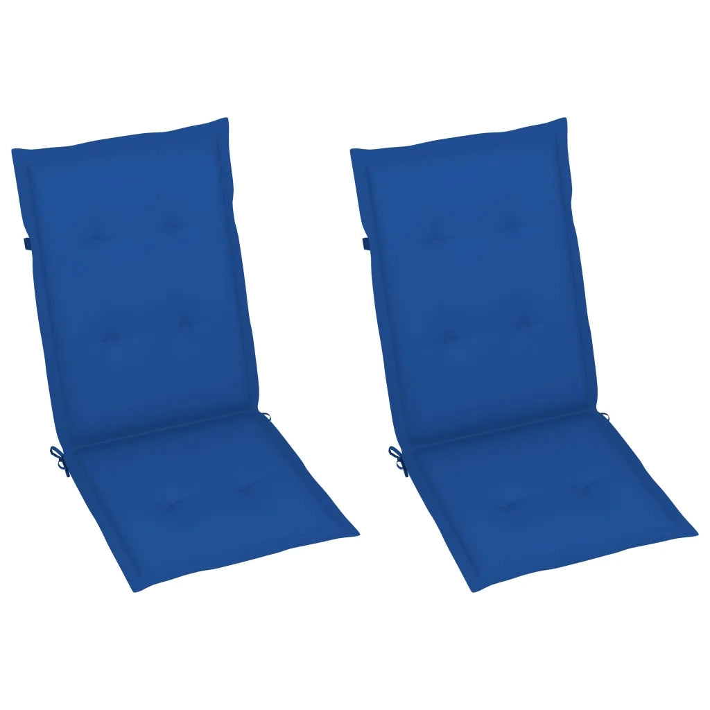 Sedie da Giardino 2 pz con Cuscini Blu Reale in Massello Teak 3062386