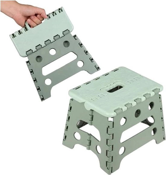 Kruk portatile per bambini e adulti - alta qualità - sgabello multifunzionale con maniglia - cucina bagno giardino casa - 223 cm alto - verde