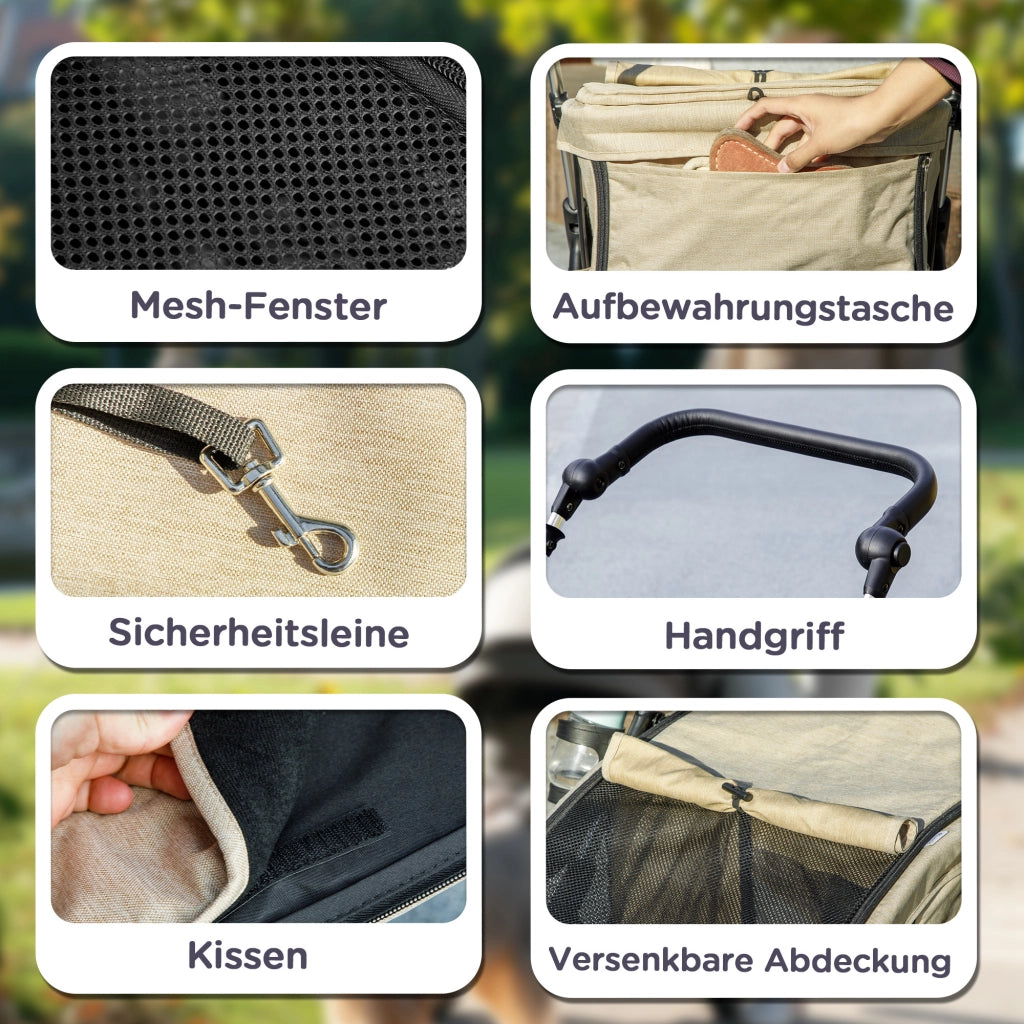 Carrello Trasporto Cane Piccolo Folding ¨C Zephmum ¨C Khaki