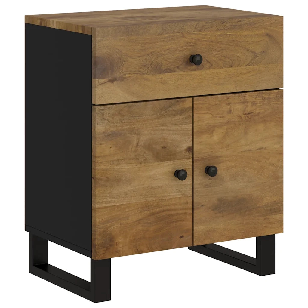 Comodino 50x33x60cm Legno Massello di Mango e Legno Multistrato 350671