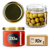 KADAX 10x Barattolo di vetro 330 ml Marmellata di miele Coperchio Fi82