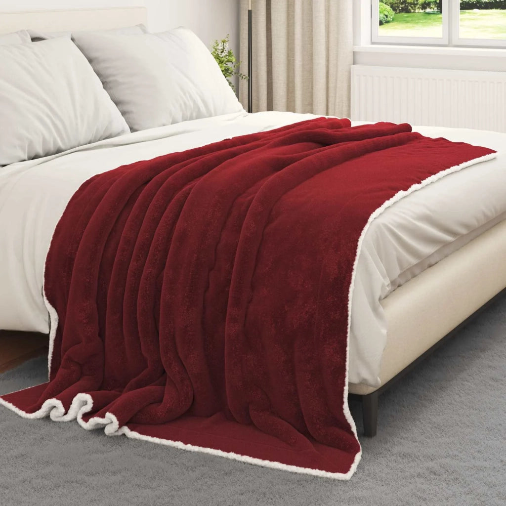 Coperta Rosso Bordeaux 150 x 200 cm Panno 42017002