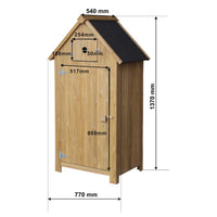 Armadio da giardino a casetta In legno d'abete con tetto in bitume 770x540x1370 mm Per esterni