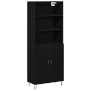 Credenza 2 pcs Rovere Nero Legno multistrato 3333093