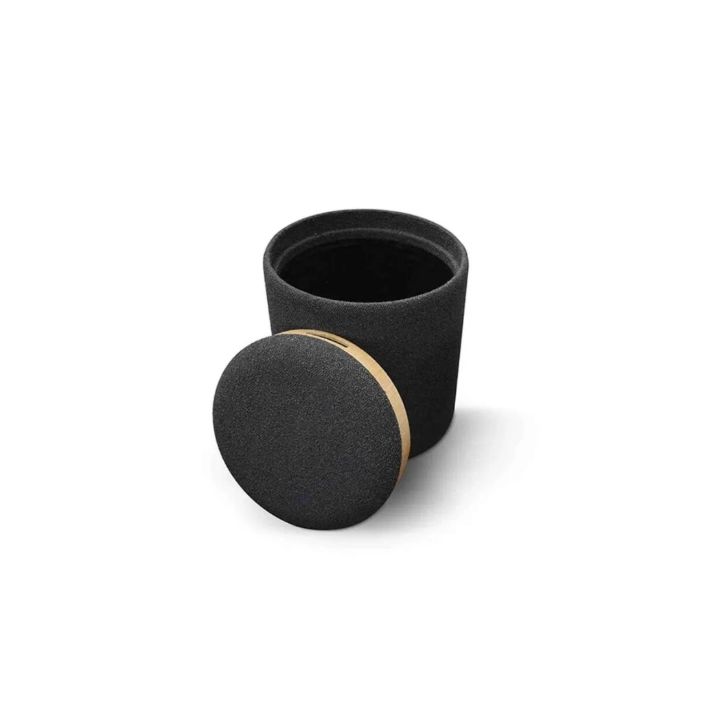 Set 2 pouf contenitori con vassoio tessuto grigio - Mobili 2G