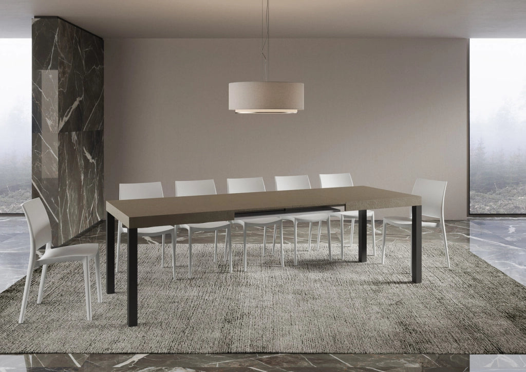 Tavolo Allungabile 160-420x90x77 cm Everyday Tortora Gambe Antracite
