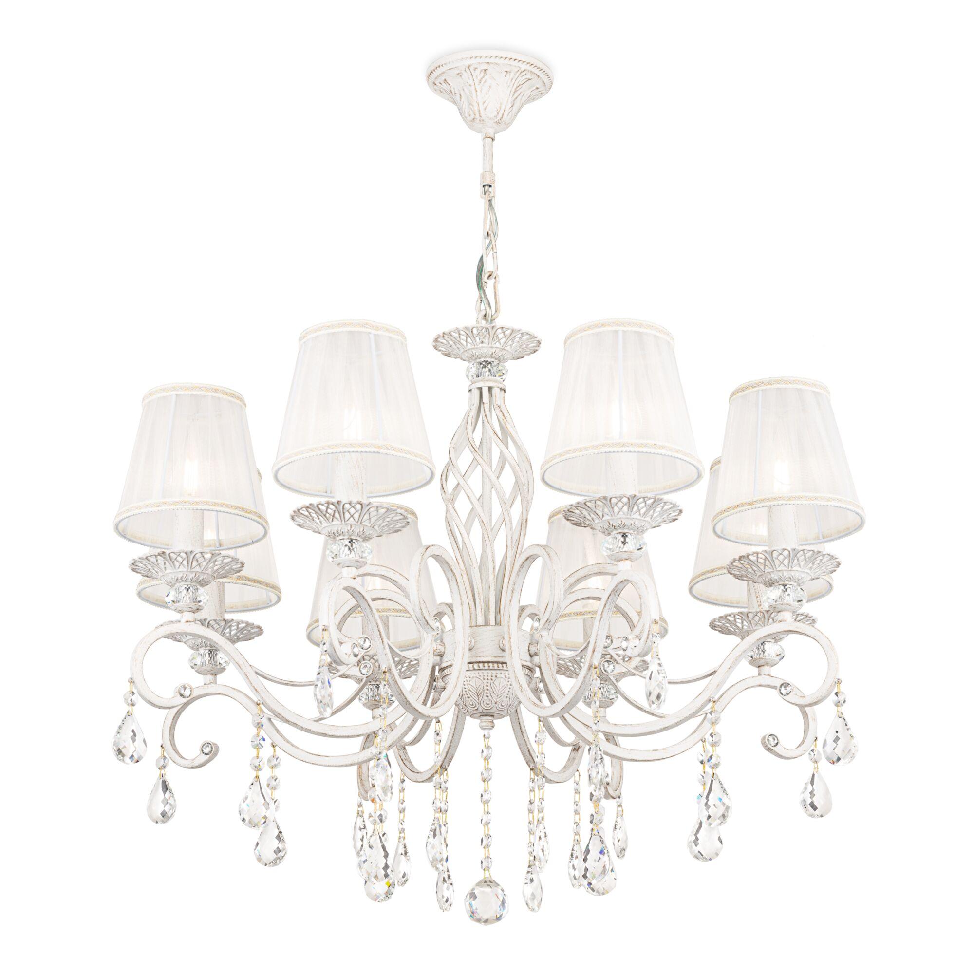 Lampadario Elegant in Metallo Grace Bianco con Oro