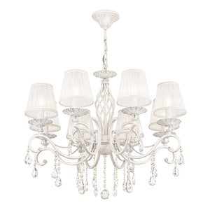 Lampadario Elegant in Metallo Grace Bianco con Oro