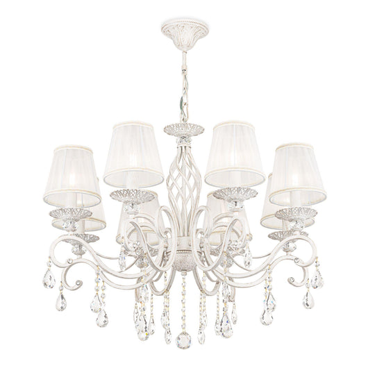 Lampadario Elegant in Metallo Grace Bianco con Oro