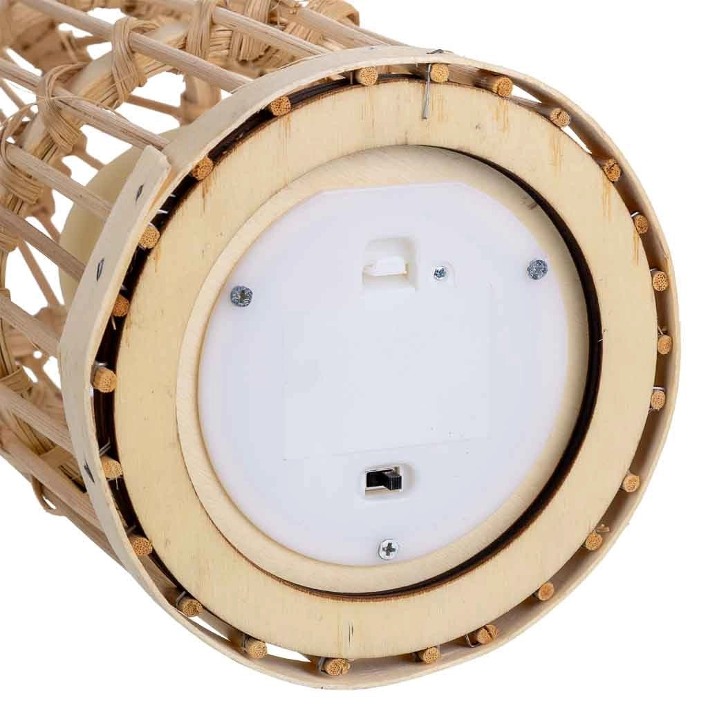 Vaso in rattan con candela naturale a batteria, D14x44,5h cm