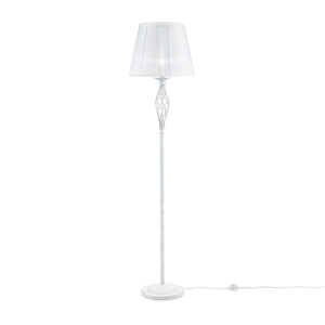 Lampada da terra Elegant in Metallo Grace Bianco con Oro
