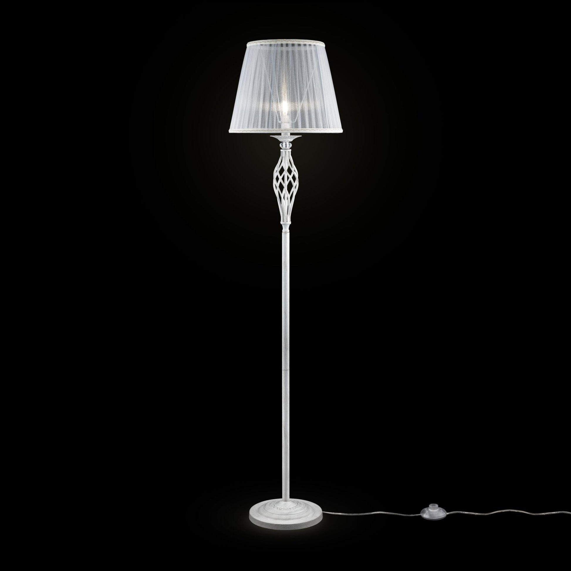 Lampada da terra Elegant in Metallo Grace Bianco con Oro