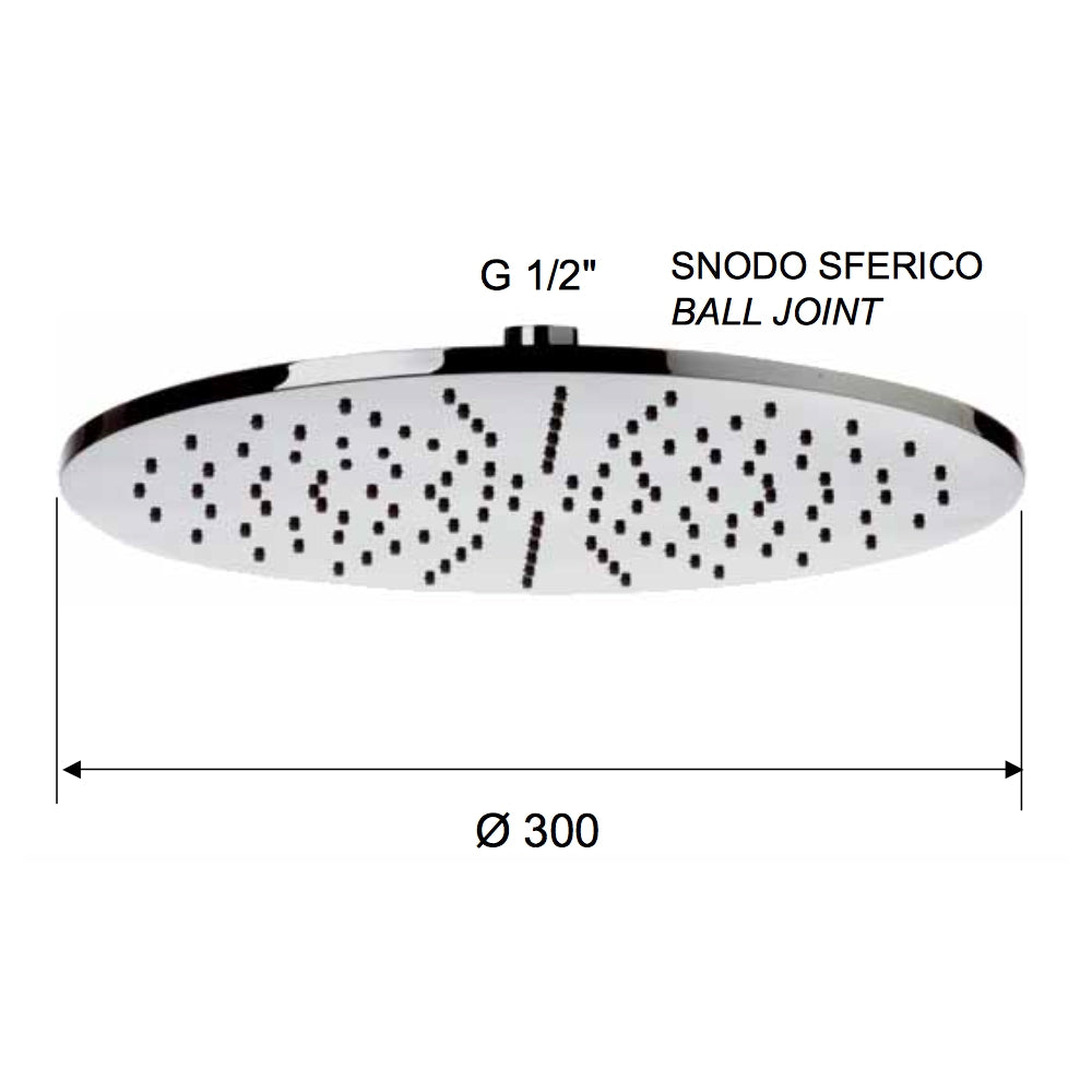 Soffione doccia minimale piatto diam. 30 cm