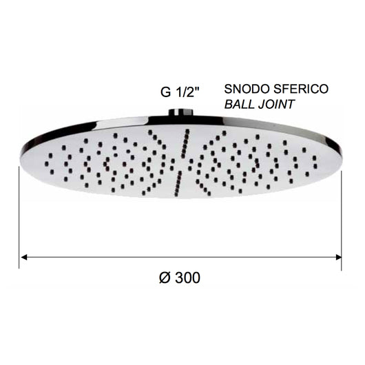 Soffione doccia minimale piatto diam. 30 cm