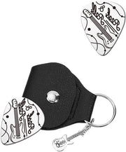 Set di Plettate per Chitarra per Roulottes con Fonte Neon e Custodia in Pelle - Regalo per Musicisti per Compleanni