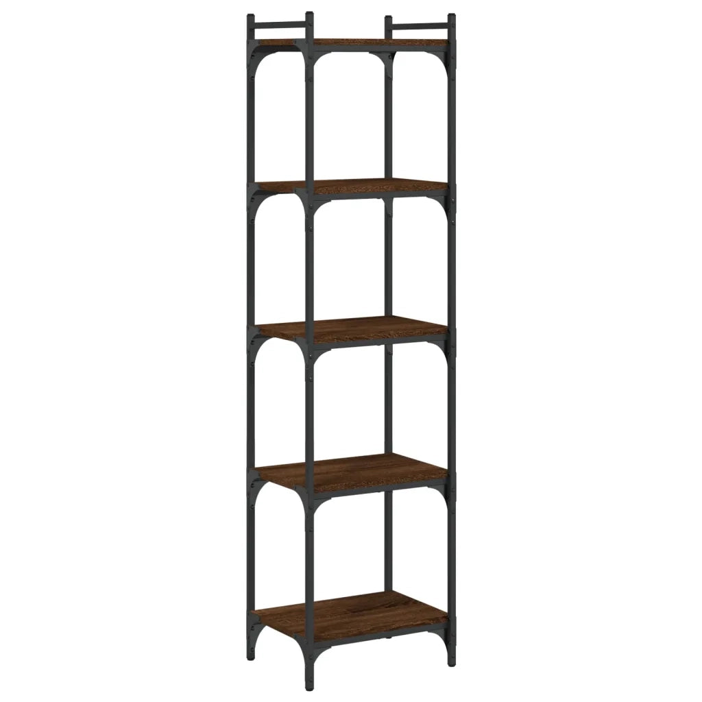 Libreria 5 Ripiani Rovere Marrone 40x30x154cm Legno Multistrato 837641