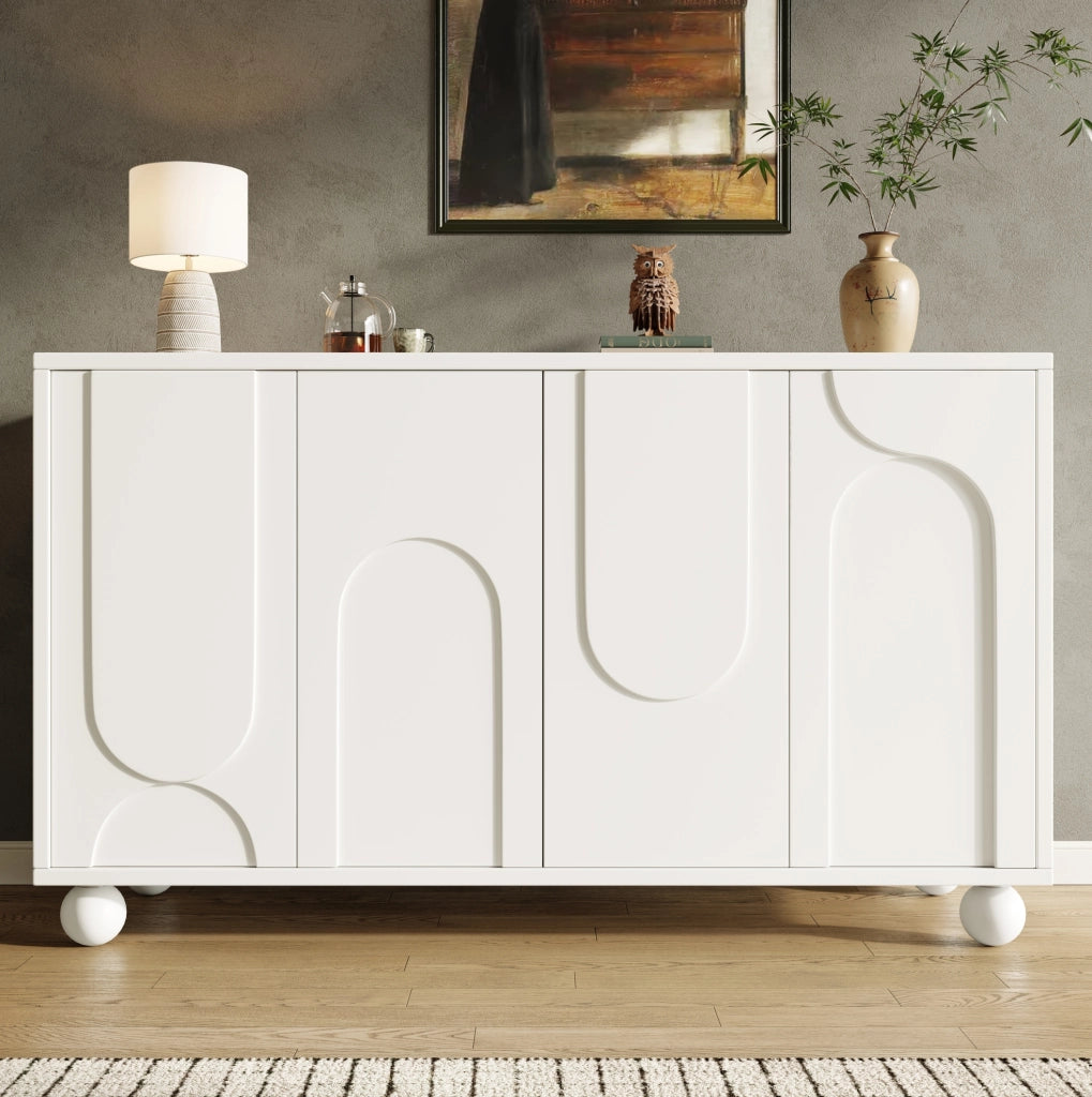 Credenza da soggiorno e sala da pranzo 120x35x71 cm in MDF con ripiani regolabili e antiribaltamento
